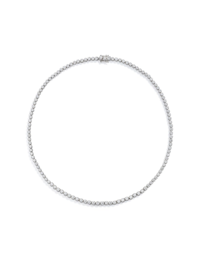 DIAMOND RIVIÈRE NECKLACE: DIAMOND RIVIÈRE NECKLACE 鑽石項鍊 Diamonds: 118pcs, approx. 6.00cts Metal: 18 karat white gold Length: 41.0cm Gross weight: 20.5g For further information on this lot