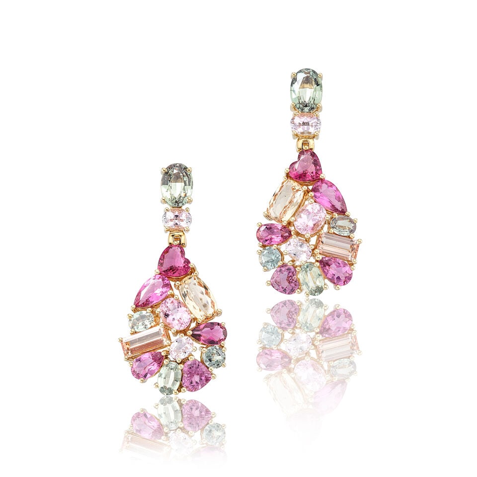 PAIR OF GEM-SET PENDENT EARRINGS (1 of 2)