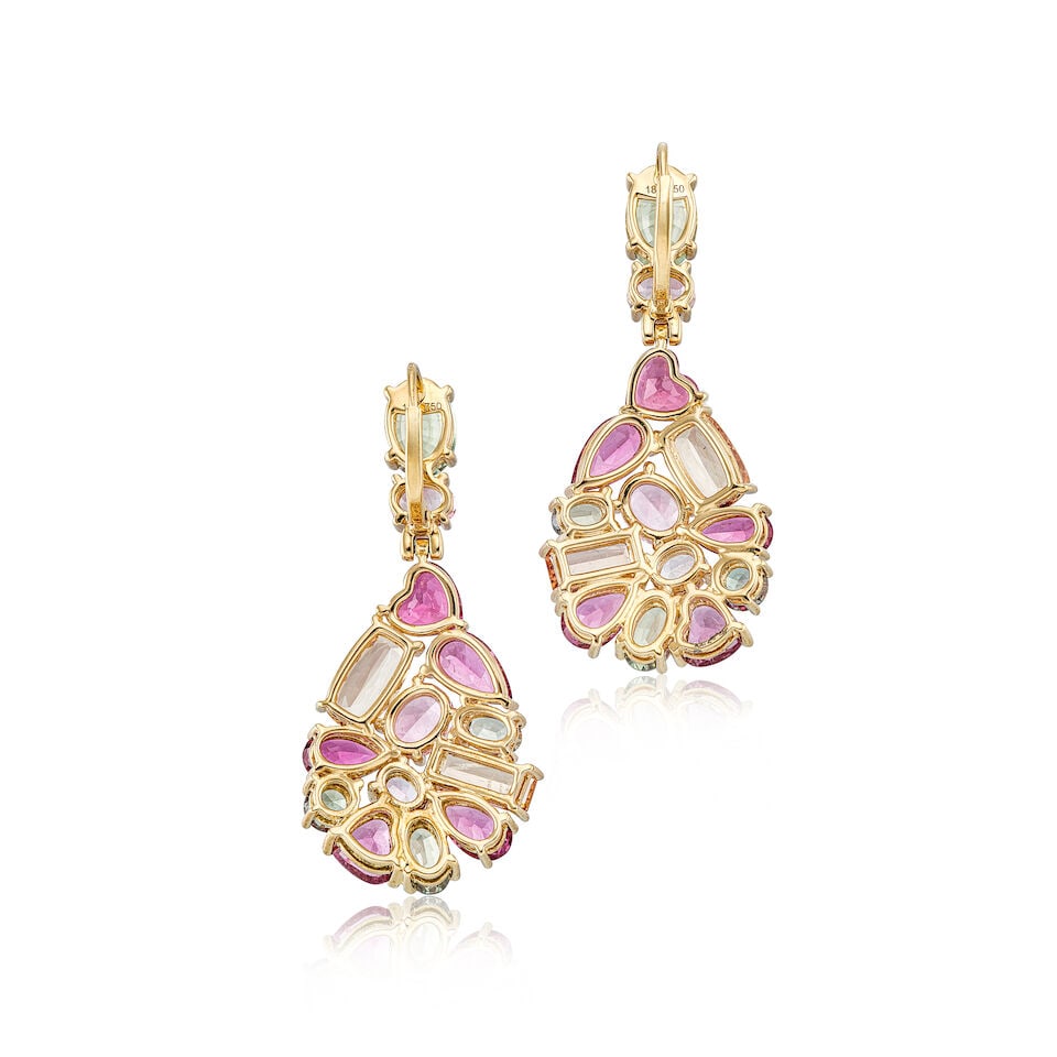 PAIR OF GEM-SET PENDENT EARRINGS - 2