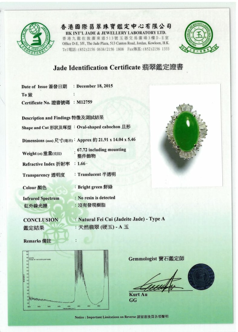 JADEITE AND DIAMOND RING - 2