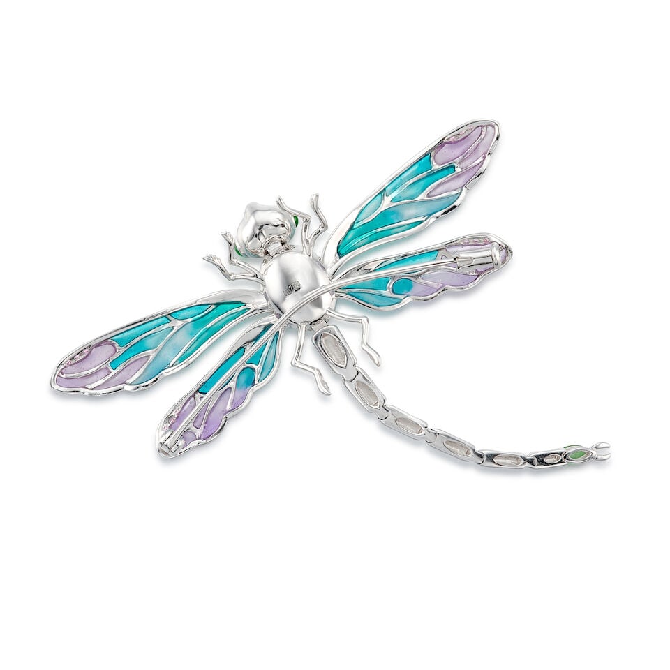 ICY JADEITE, JADEITE AND GEM-SET PLIQUE-À-JOUR BROOOCH - 2