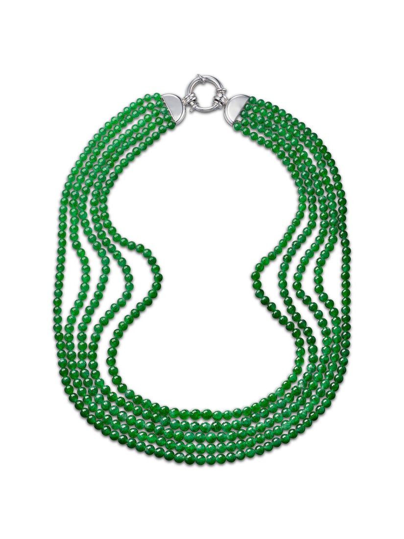 MULTI-STRAND JADEITE BEAD NECKLACE - 2