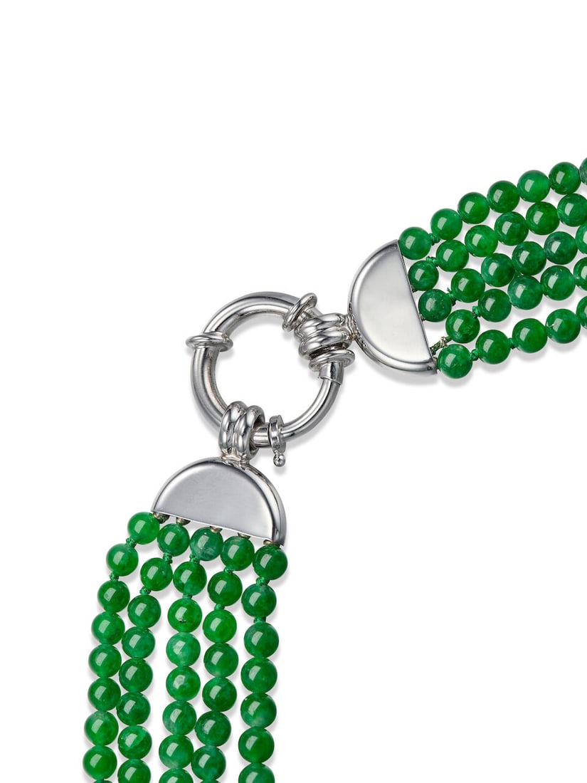 MULTI-STRAND JADEITE BEAD NECKLACE - 3