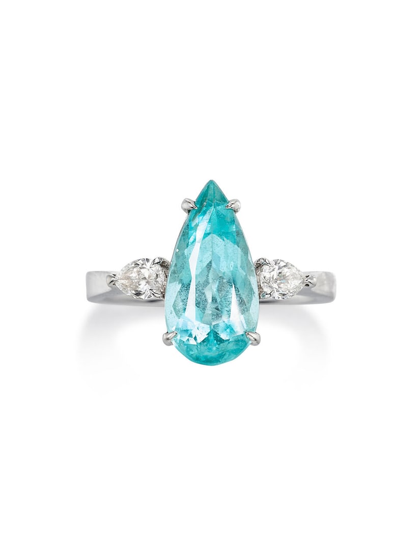 PARAÍBA-TYPE TOURMALINE AND DIAMOND RING (1 of 4)