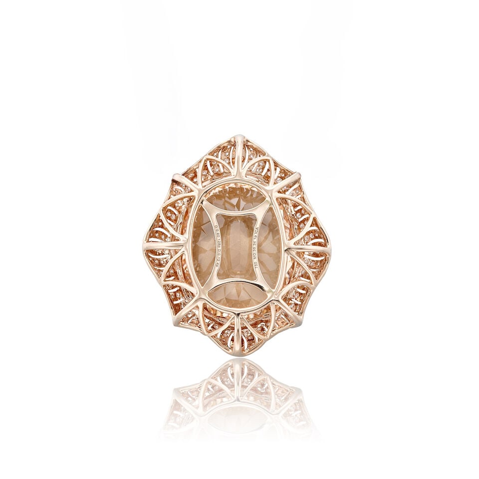 MORGANITE AND DIAMOND PENDANT - 2