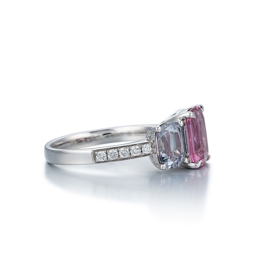 SPINEL AND DIAMOND RING - 2