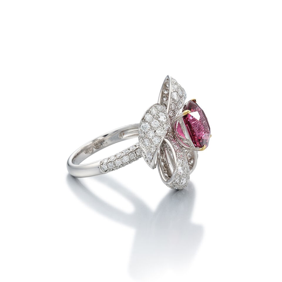 SPINEL AND DIAMOND RING - 2