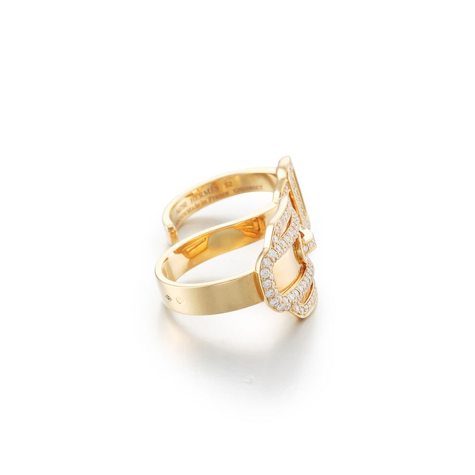 HERMÈS: DIAMOND 'ATTELAGE D'OR' DOUBLE RING - 2