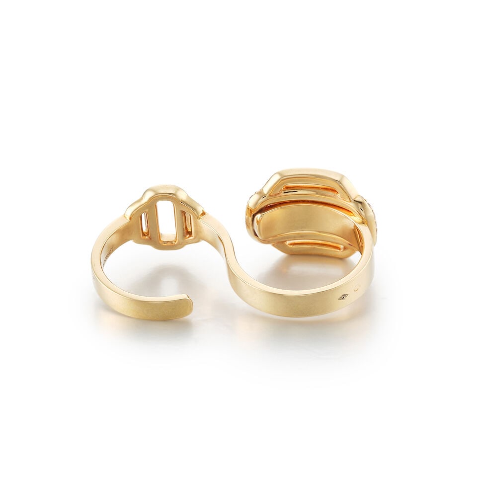 HERMÈS: DIAMOND 'ATTELAGE D'OR' DOUBLE RING - 3