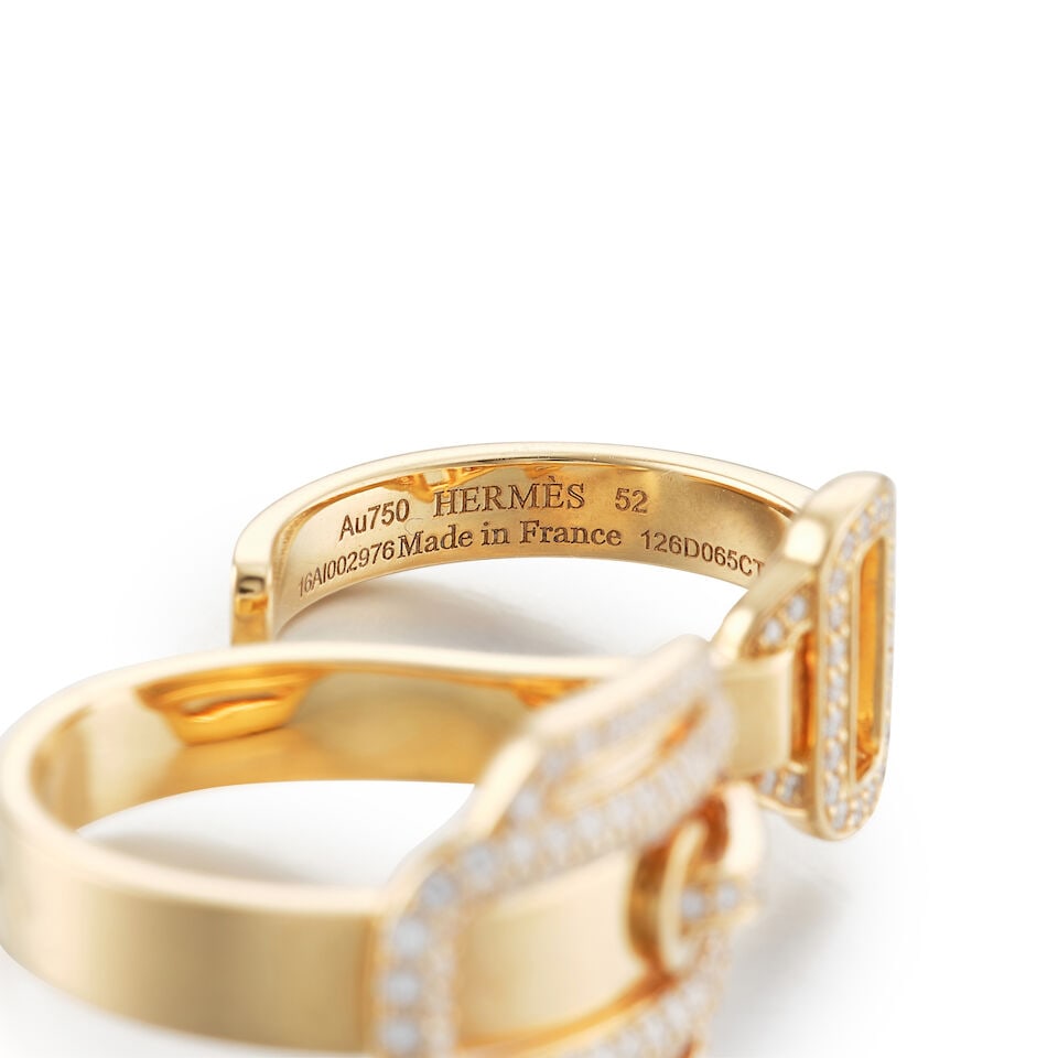 HERMÈS: DIAMOND 'ATTELAGE D'OR' DOUBLE RING - 5