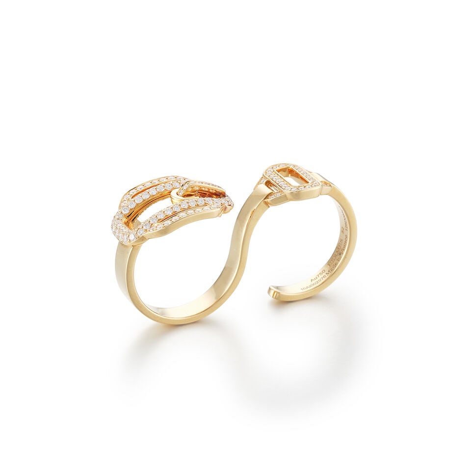 HERMÈS: DIAMOND 'ATTELAGE D'OR' DOUBLE RING - 6