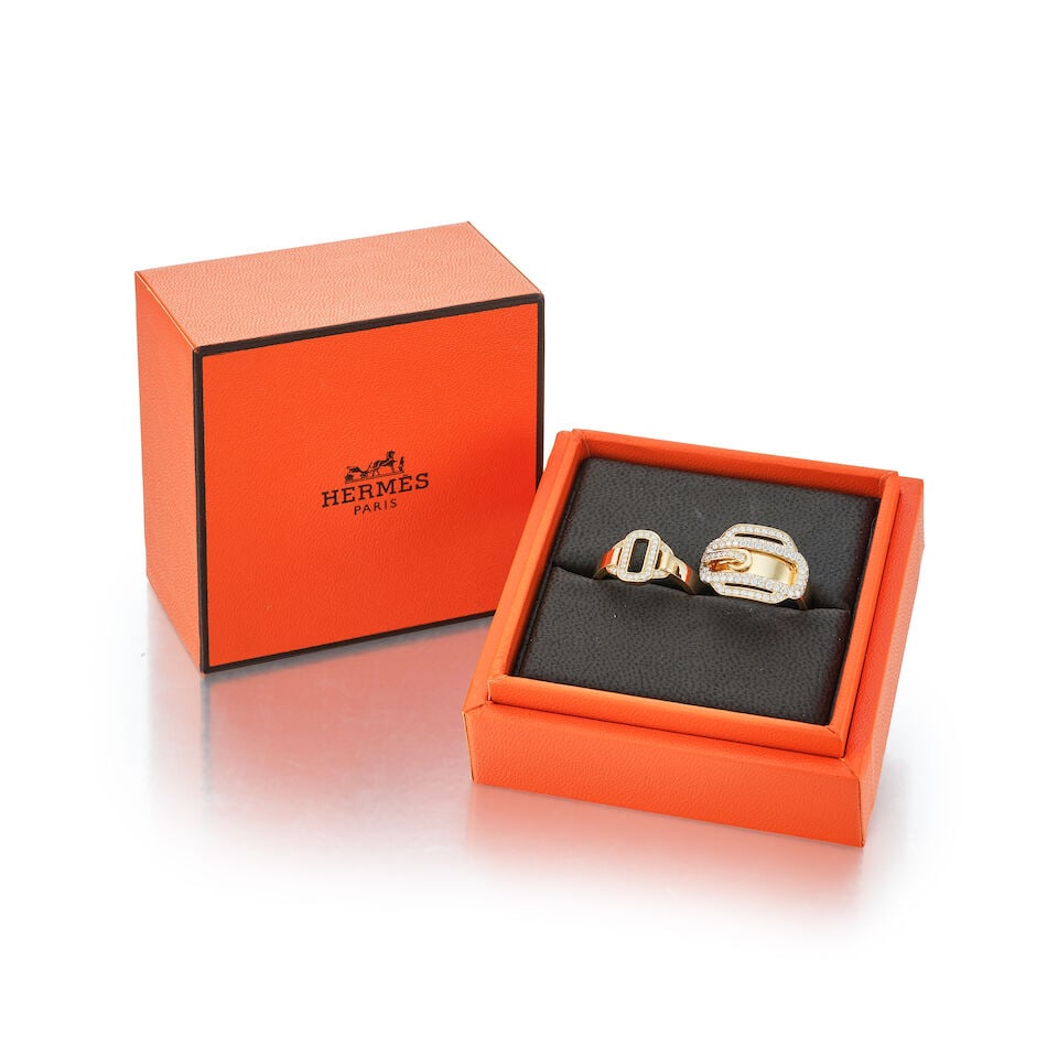 HERMÈS: DIAMOND 'ATTELAGE D'OR' DOUBLE RING - 7