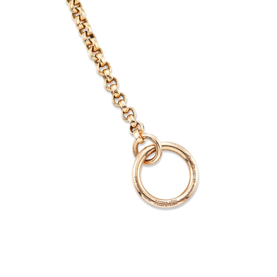 HERMÈS: CULTURED PEARL AND DIAMOND 'CHAINE D'ANCRE DANAE' NECKLACE - 3