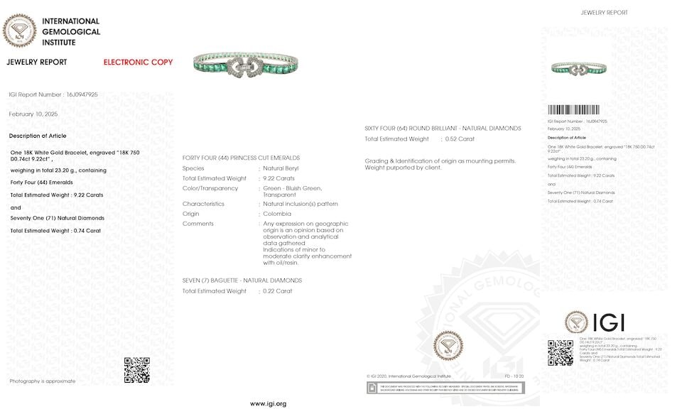 EMERALD AND DIAMOND BRACELET - 4