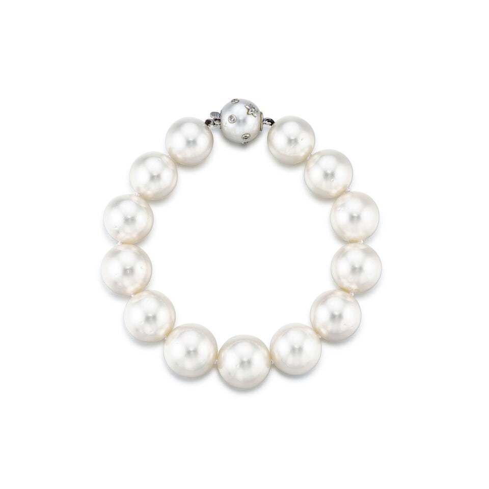 CULTURED PEARL AND DIAMOND BRACELET - 2