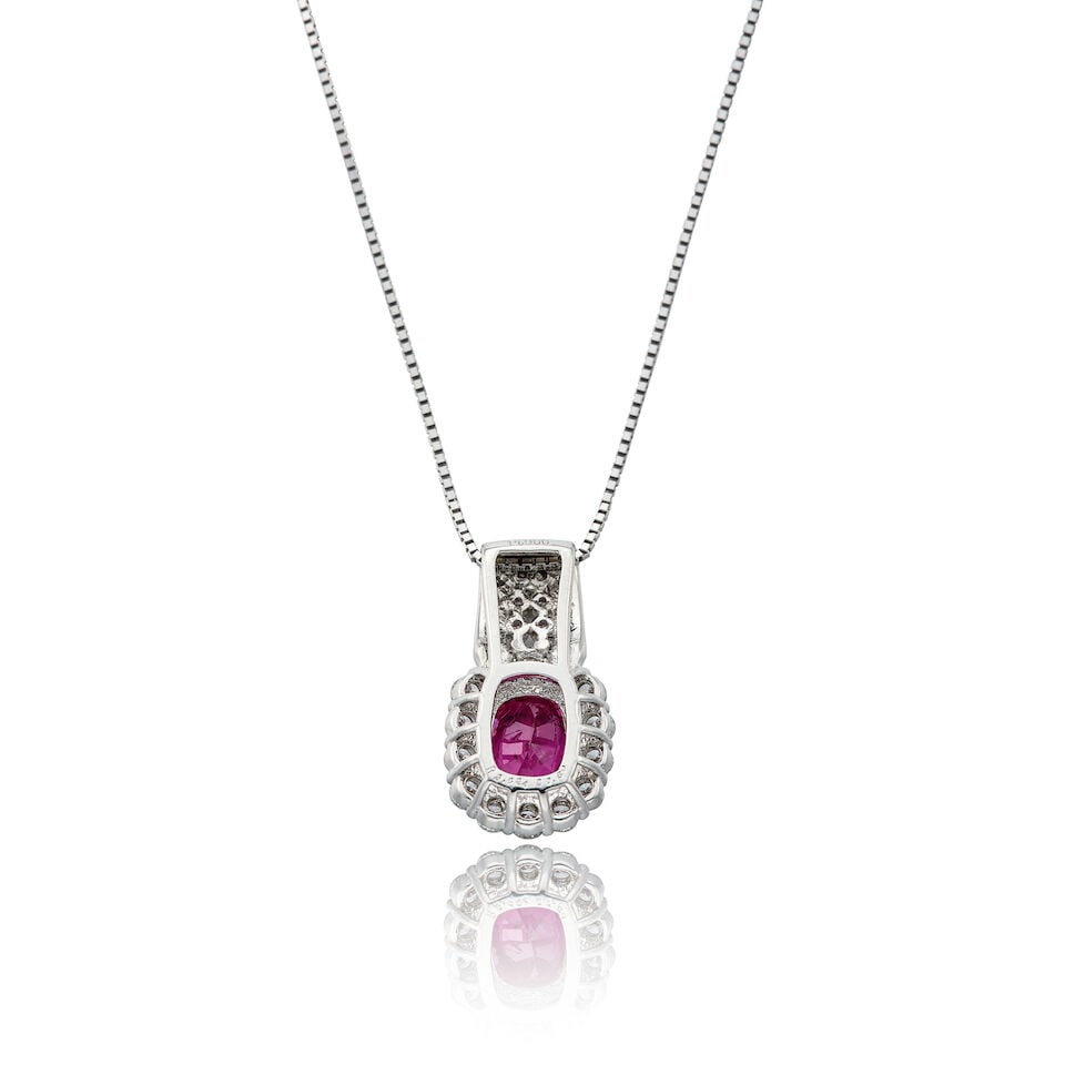 RUBY AND DIAMOND PENDANT NECKLACE - 2