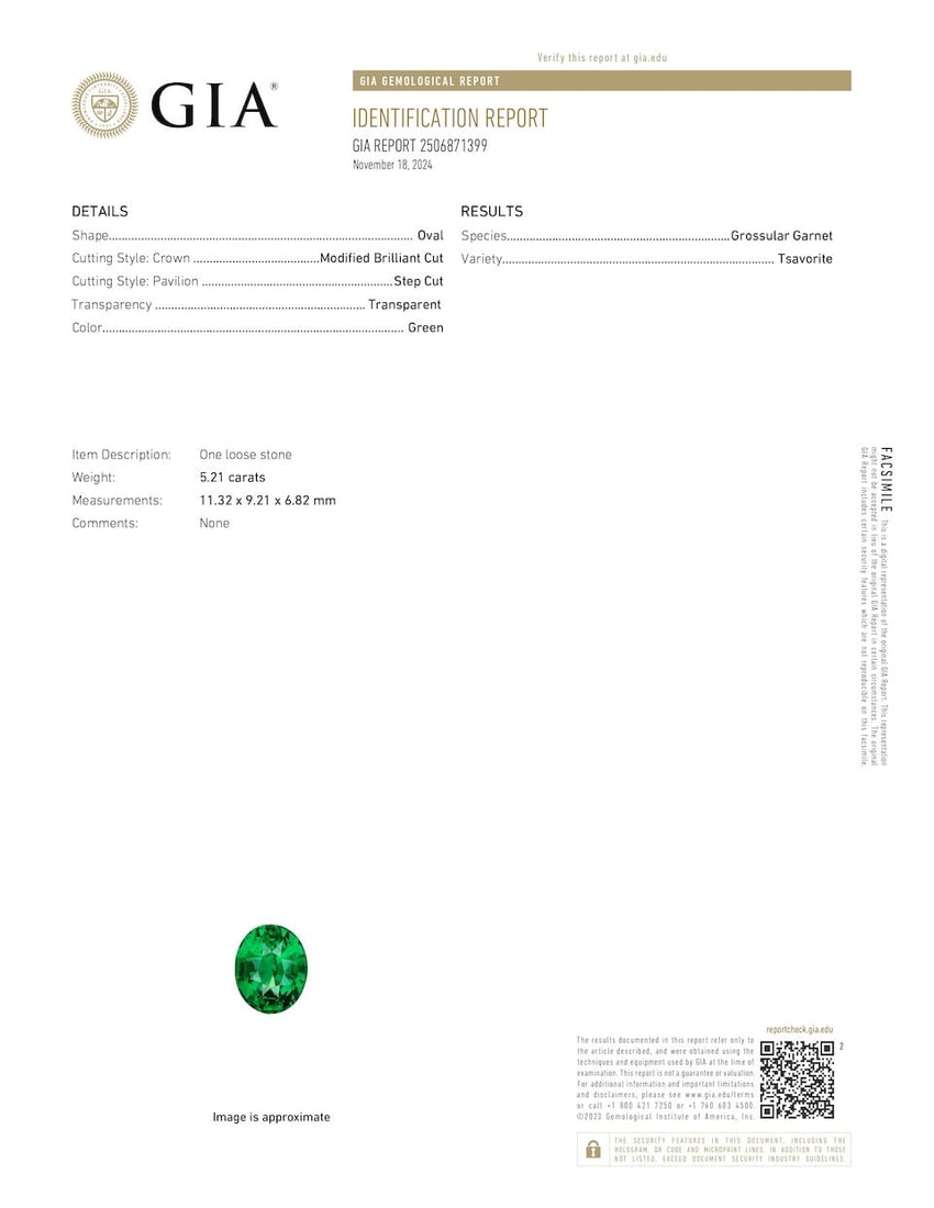 UNMOUNTED TSAVORITE GARNET - 2