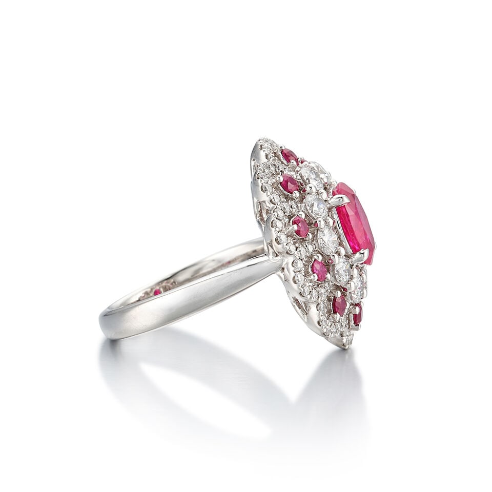 RUBY, GEM-SET AND DIAMOND RING - 2