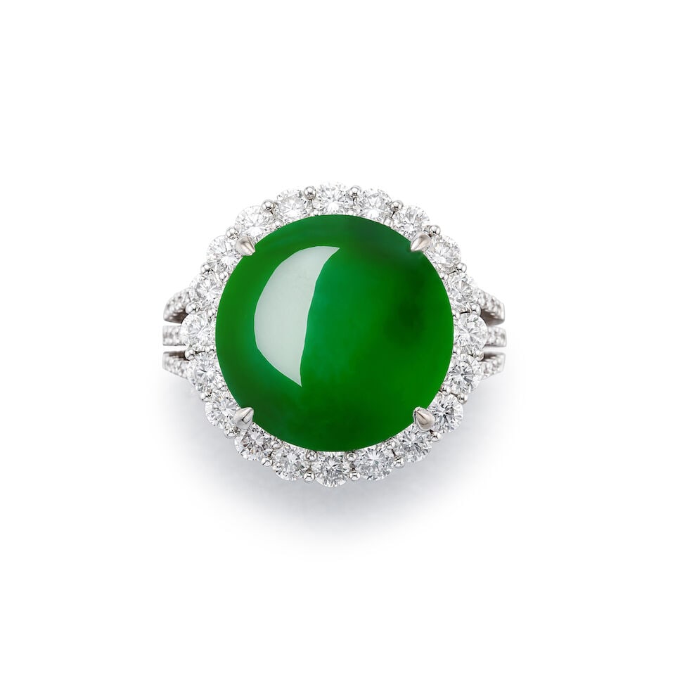 JADEITE AND DIAMOND RING (1 of 4)