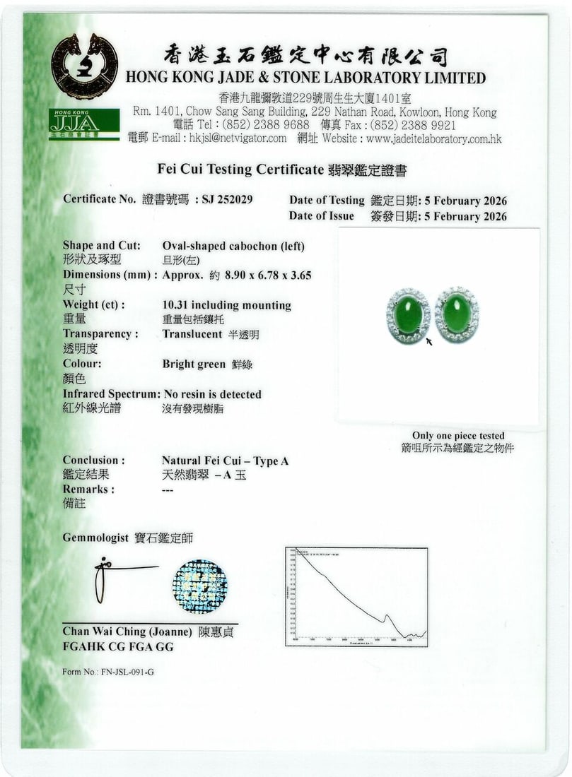 JADEITE AND DIAMOND RING AND EARRINGS (2) - 5