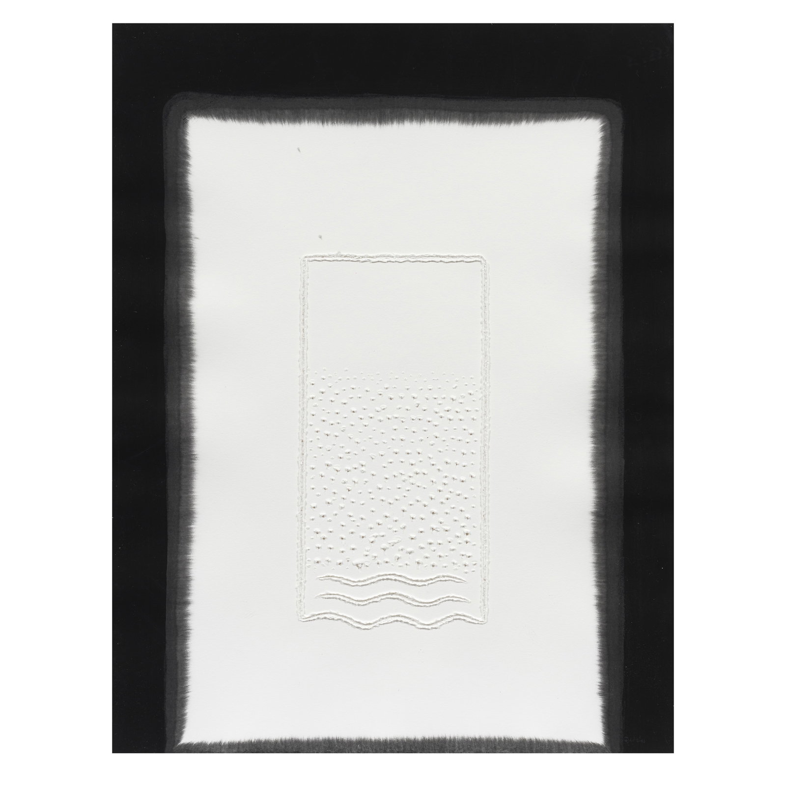 Sohan Qadri (1932-2011) Untitled: Sohan Qadri (1932-2011) Untitled signed 'Qadri 96' lower right ink, dye and incision on paper, framed 67.3 x 49.5cm (26 1/2 x 19 1/2in). Footnotes: Provenance Property from