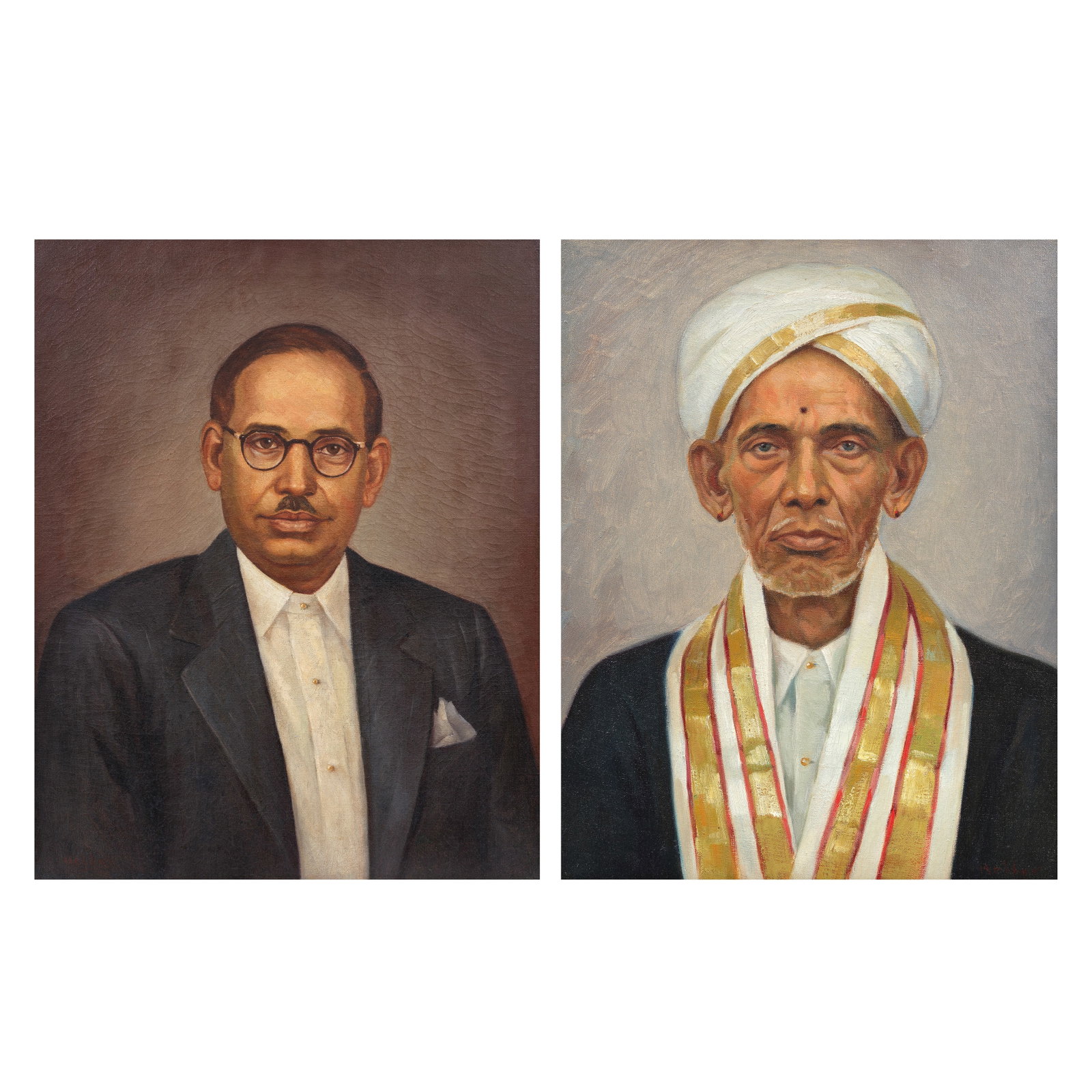 Kattingeri Krishna Hebbar (1911-1996) Untitled (Mr Manchi Krishna Rau & Mr Manchi Srinivas Rau) ... (1 of 1)