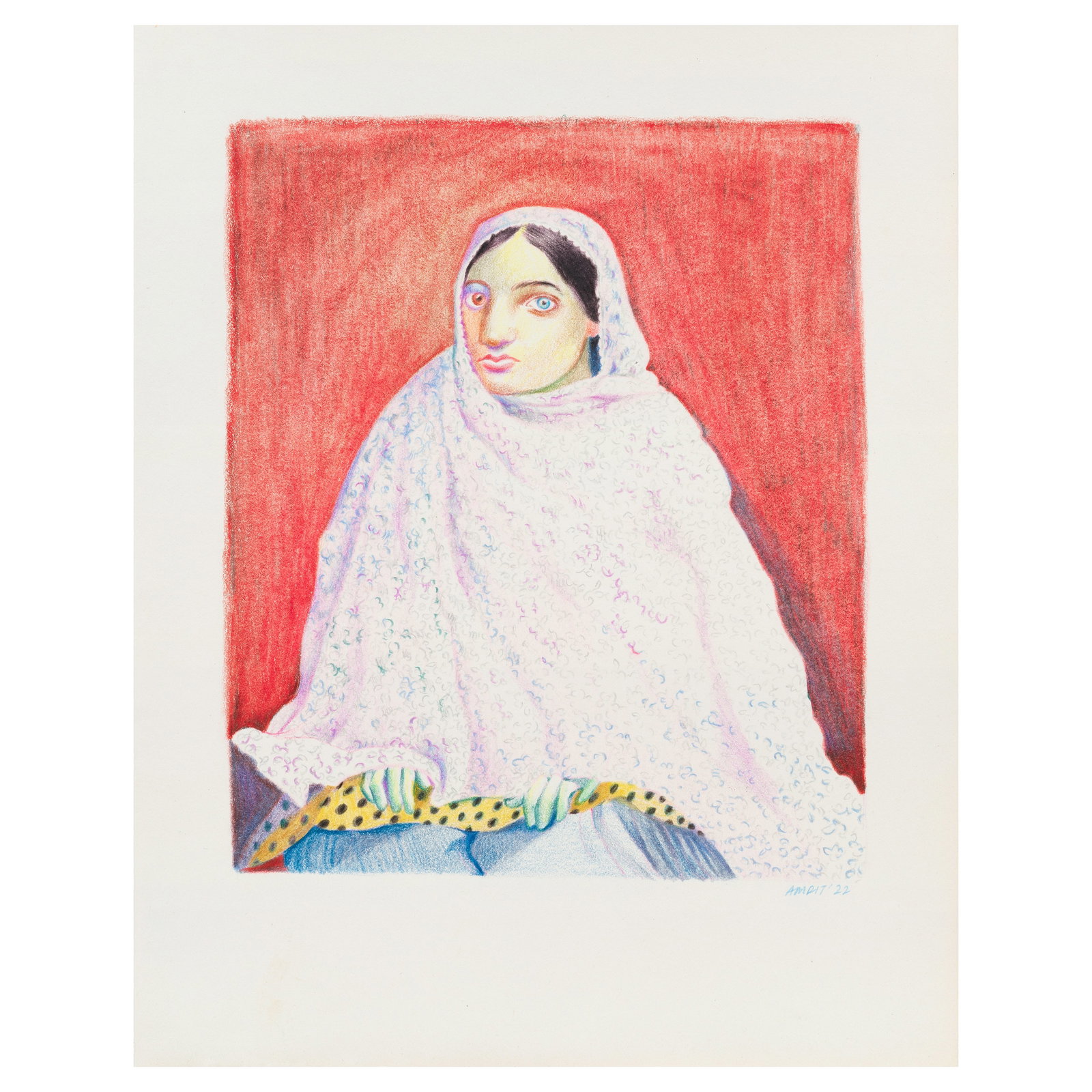 Amrit Singh Sandhu (B.1997) Seated Woman: Amrit Singh Sandhu (B.1997) Seated Woman coloured pencil on paper, framed 19 x 15.9cm (7 1/2 x 6 1/4in). Footnotes: Provenance Property from the artist's collection, UK. <