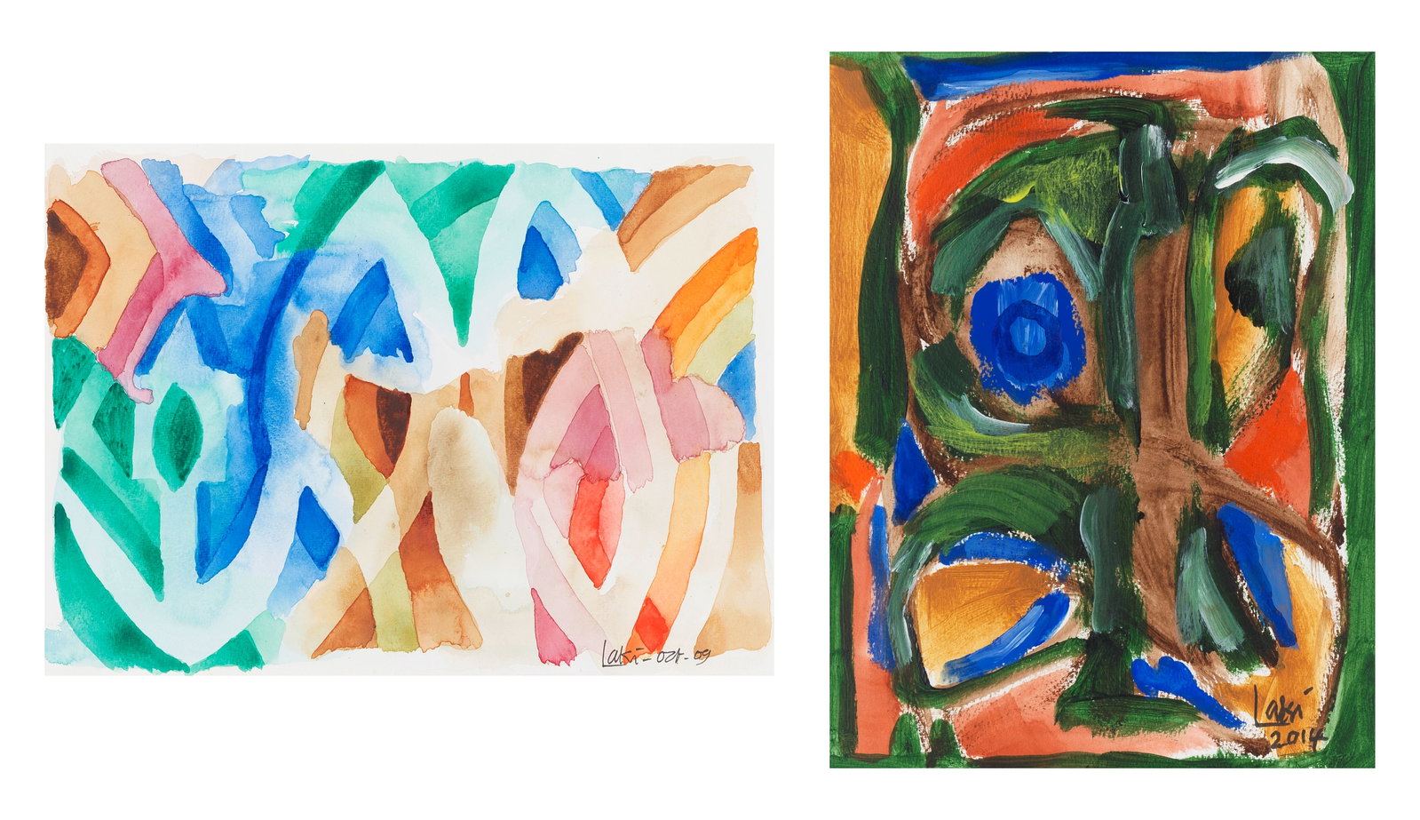 Laki Senanayake (1937-2021) Untitled (Abstract) 25 x 34 cm (9 13/16 x 13 3/8 in) and 33.5 x 25.5... (1 of 1)