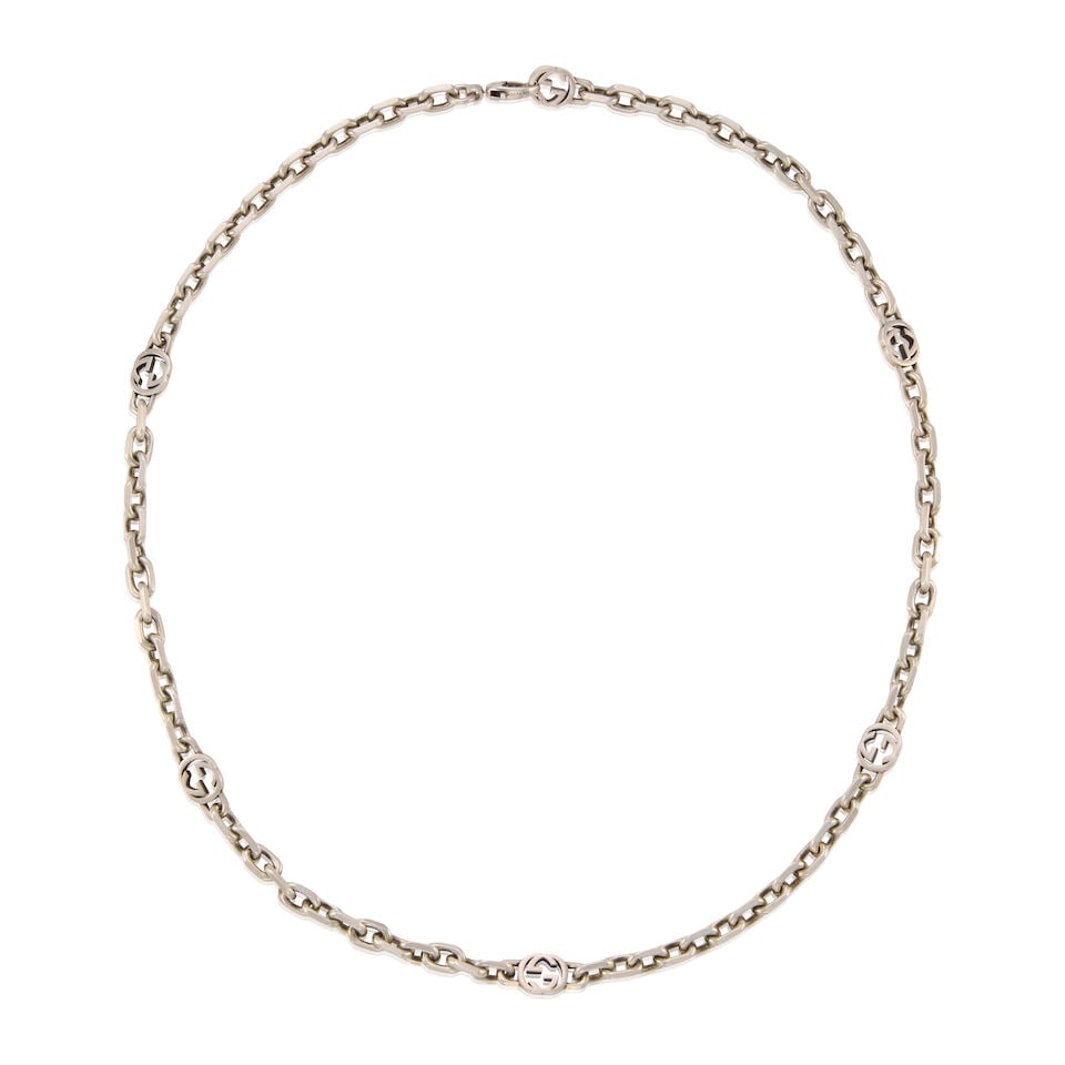 GUCCI: STERLING SILVER CHAIN NECKLACE (1 of 2)