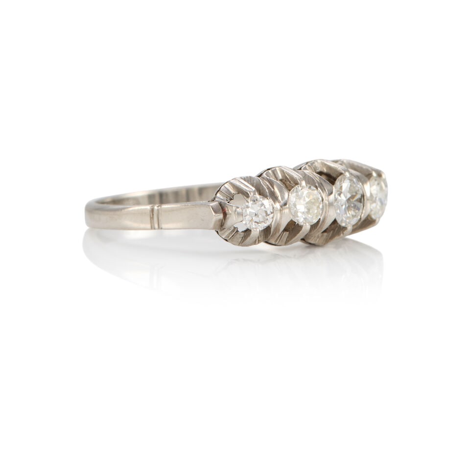 PLATINUM AND DIAMOND RING - 2
