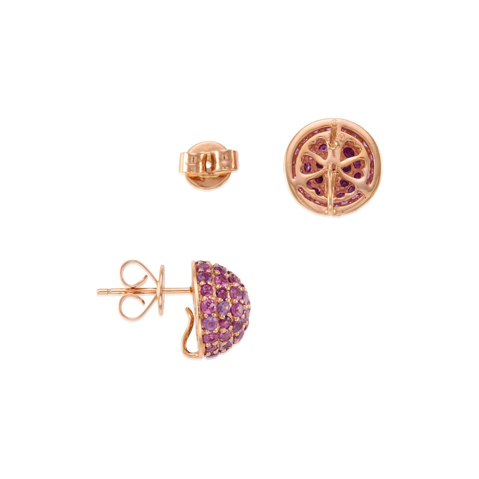 PAIR OF 18K GOLD AND GEM-SET EARRINGS - 2