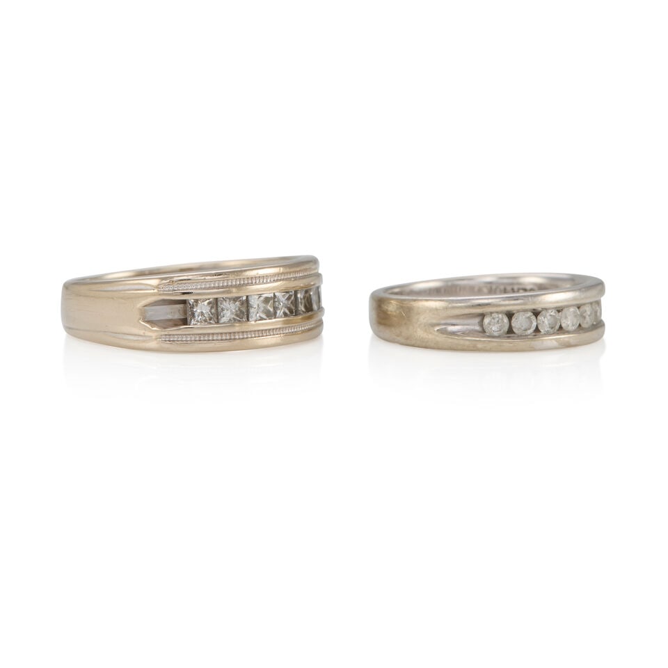 TWO GOLD AND DIAMOND RINGS - 2