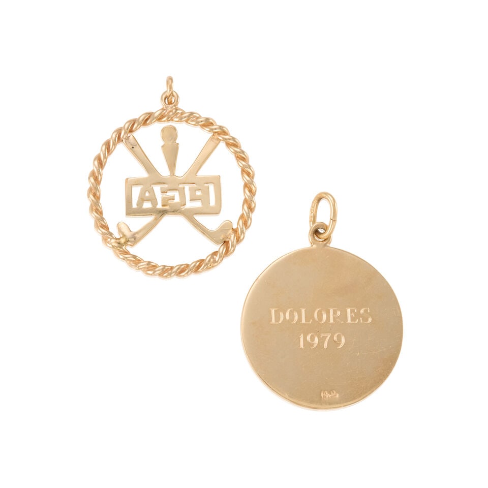 TWO 14K GOLD CHARM/PENDANTS - 2