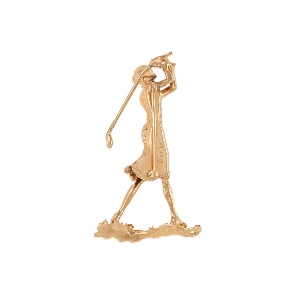 WILLIAM RUSER: 14K GOLD BROOCH - 2