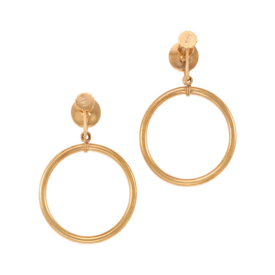 PAIR OF 14K GOLD EARCLIPS - 2