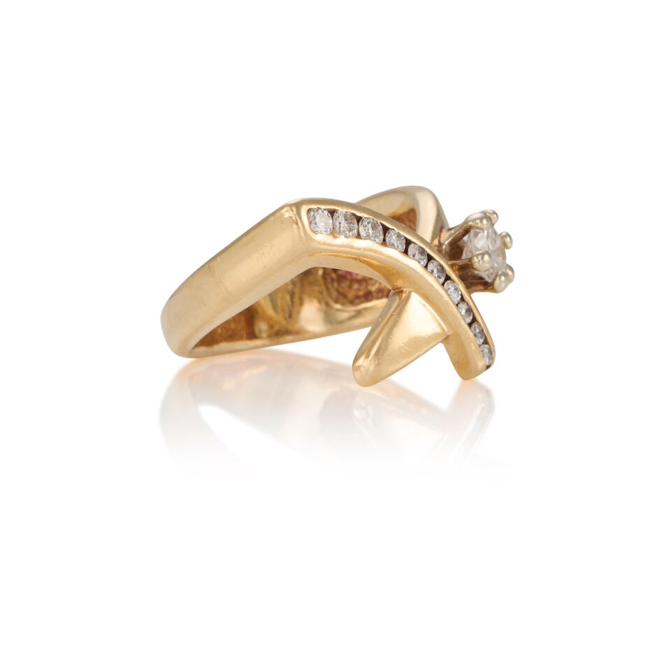 14K GOLD AND DIAMOND RING - 2