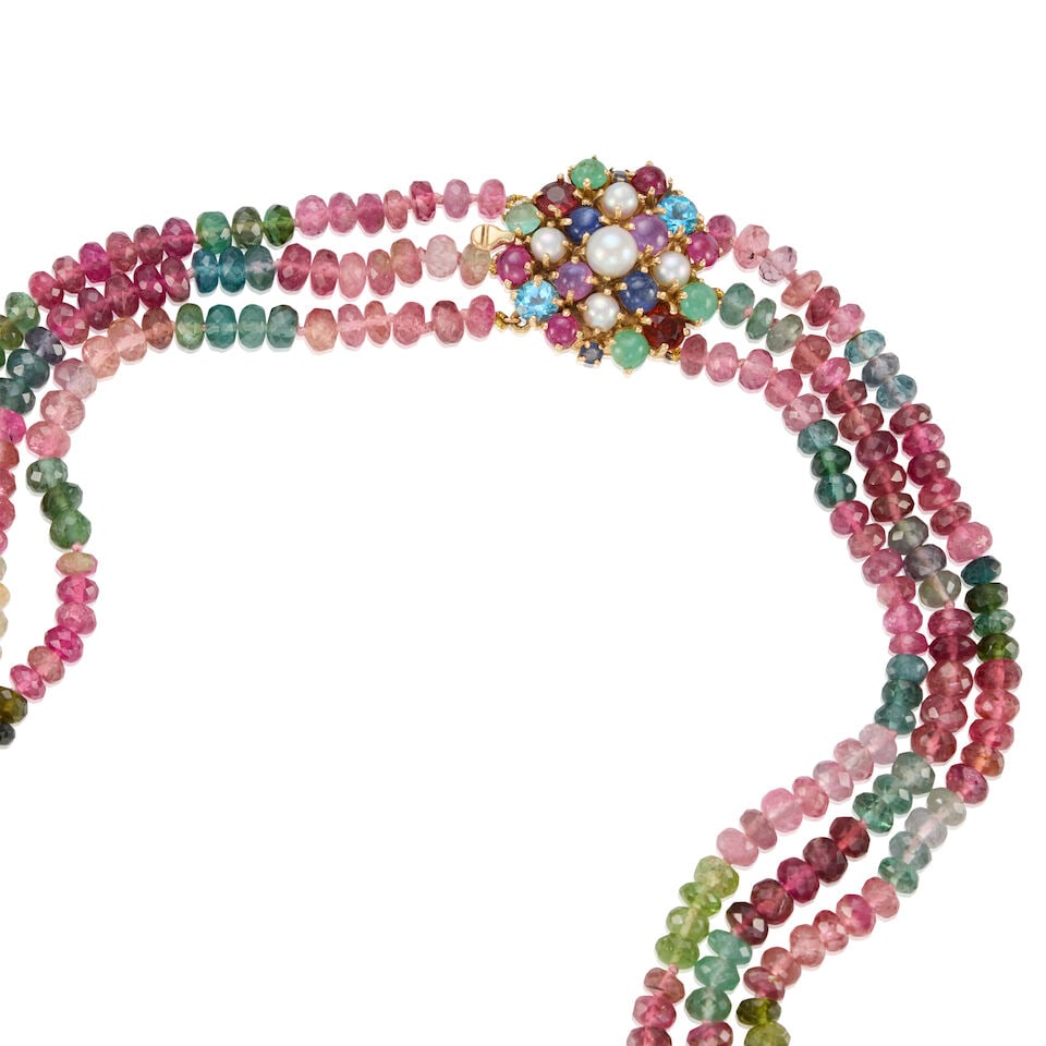 14K GOLD AND TOURMALINE NECKLACE - 2