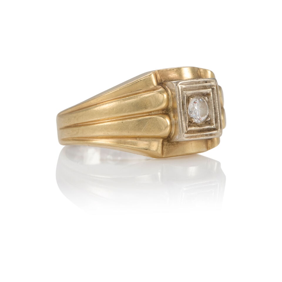 14K BICOLOR GOLD AND DIAMOND RING - 2
