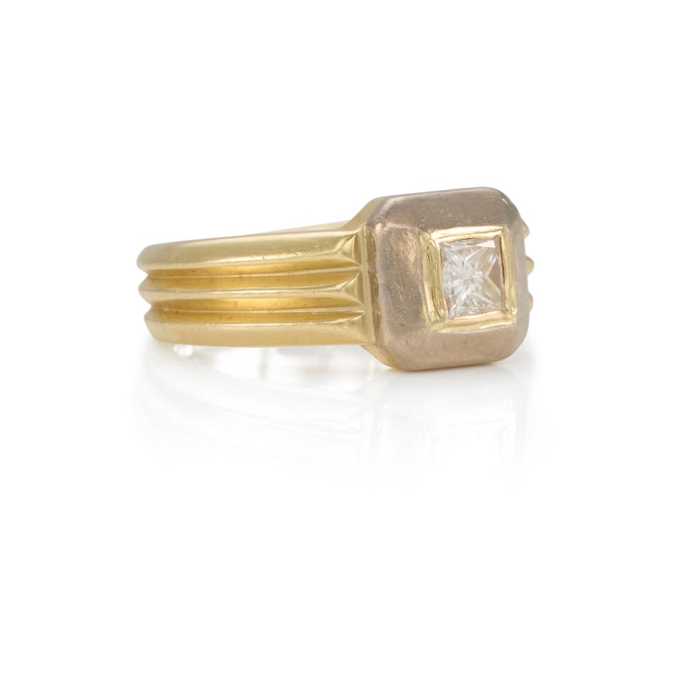 14K BICOLOR GOLD AND DIAMOND RING - 2