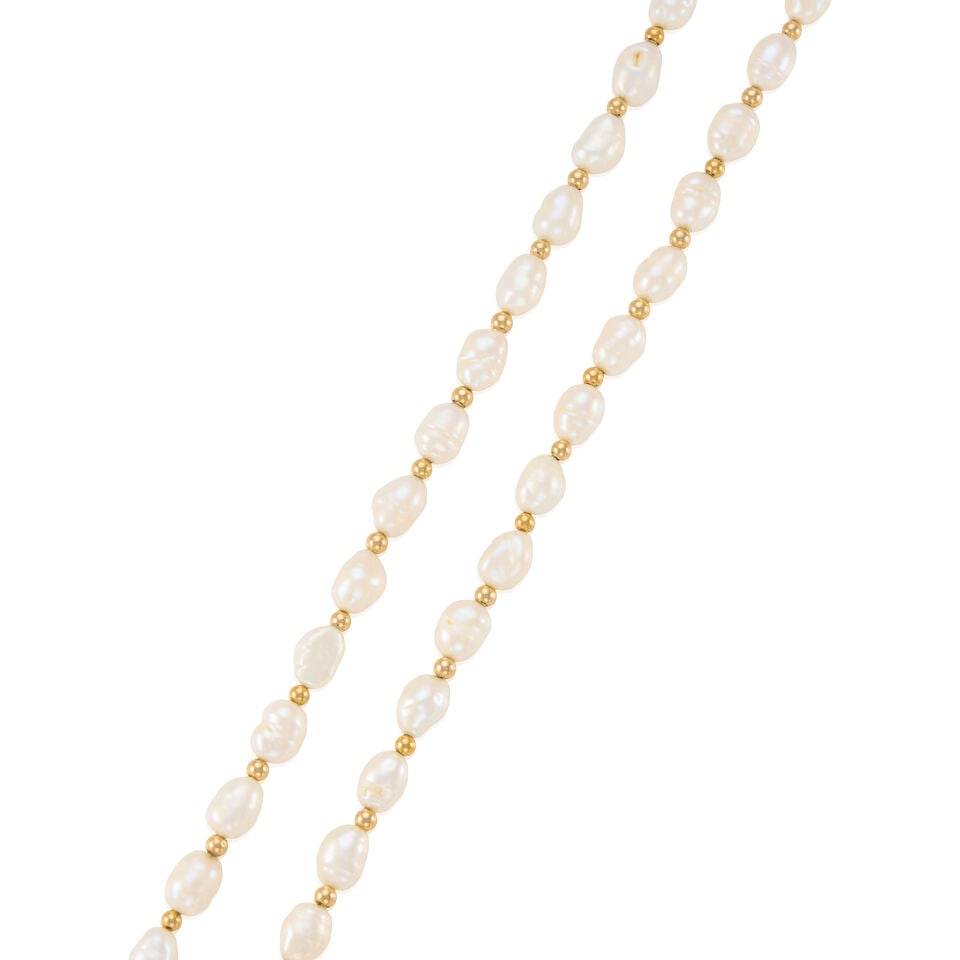 14K GOLD AND CULTURED PEARL NECKLACE - 2