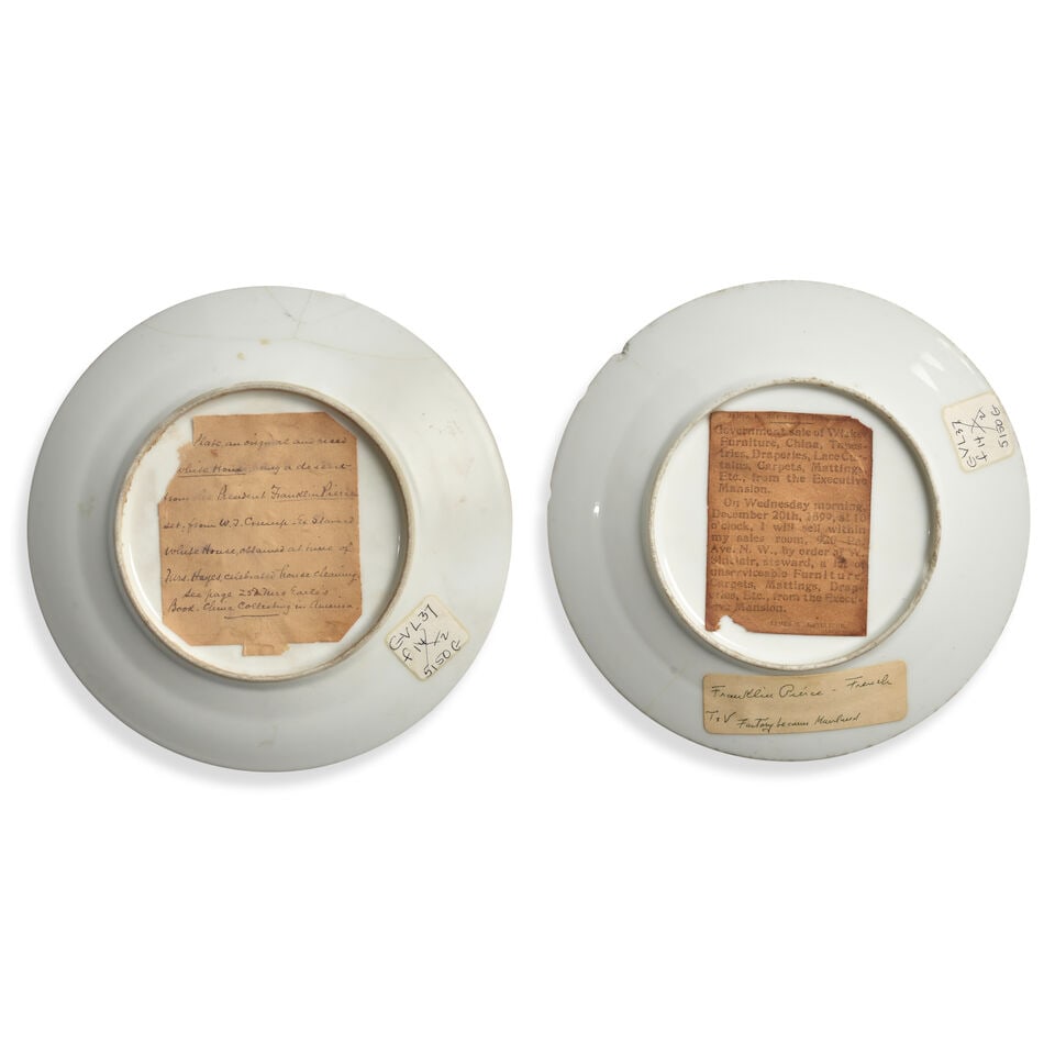 Two Franklin Pierce presidential service dessert plates. - 2