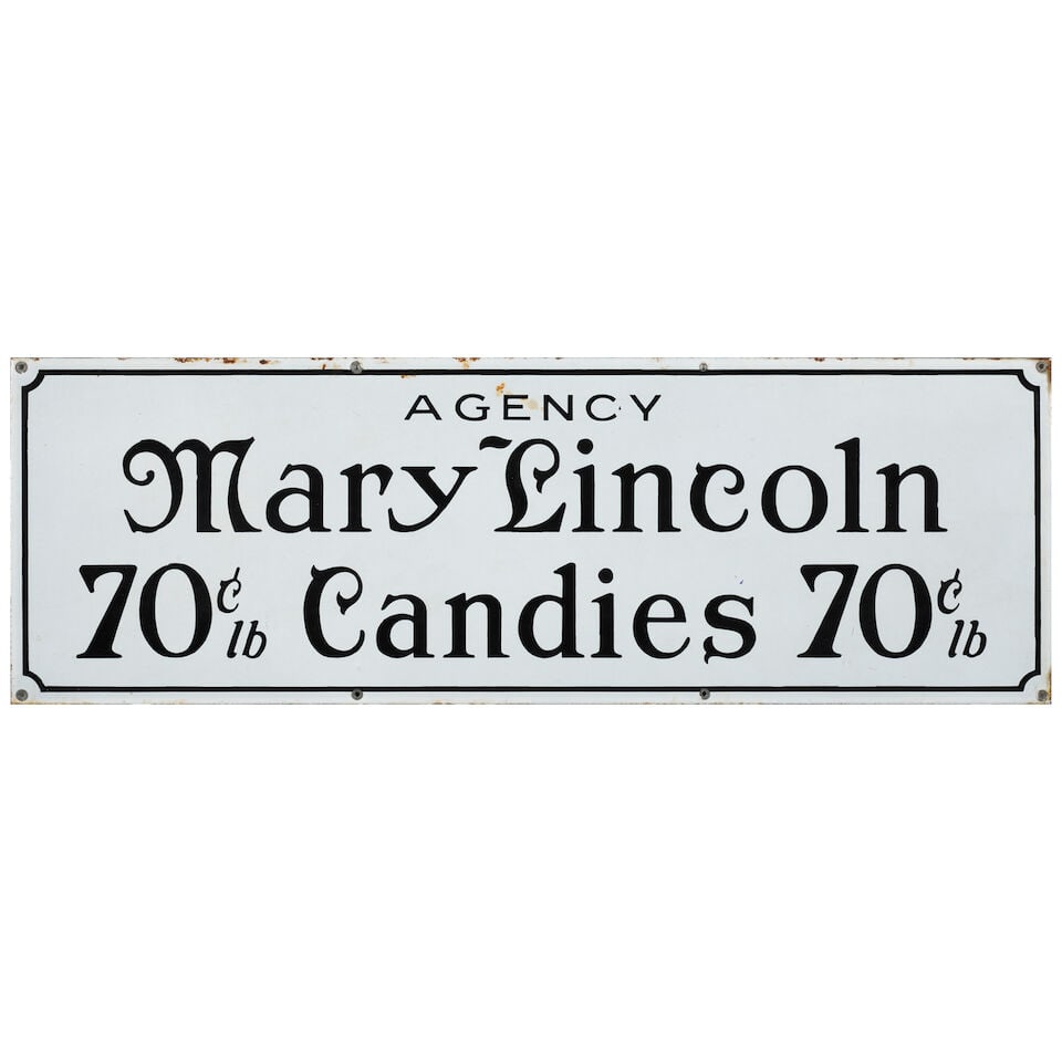 A Mary Lincoln Candy Co. Sign, Tin, and Box. - 2