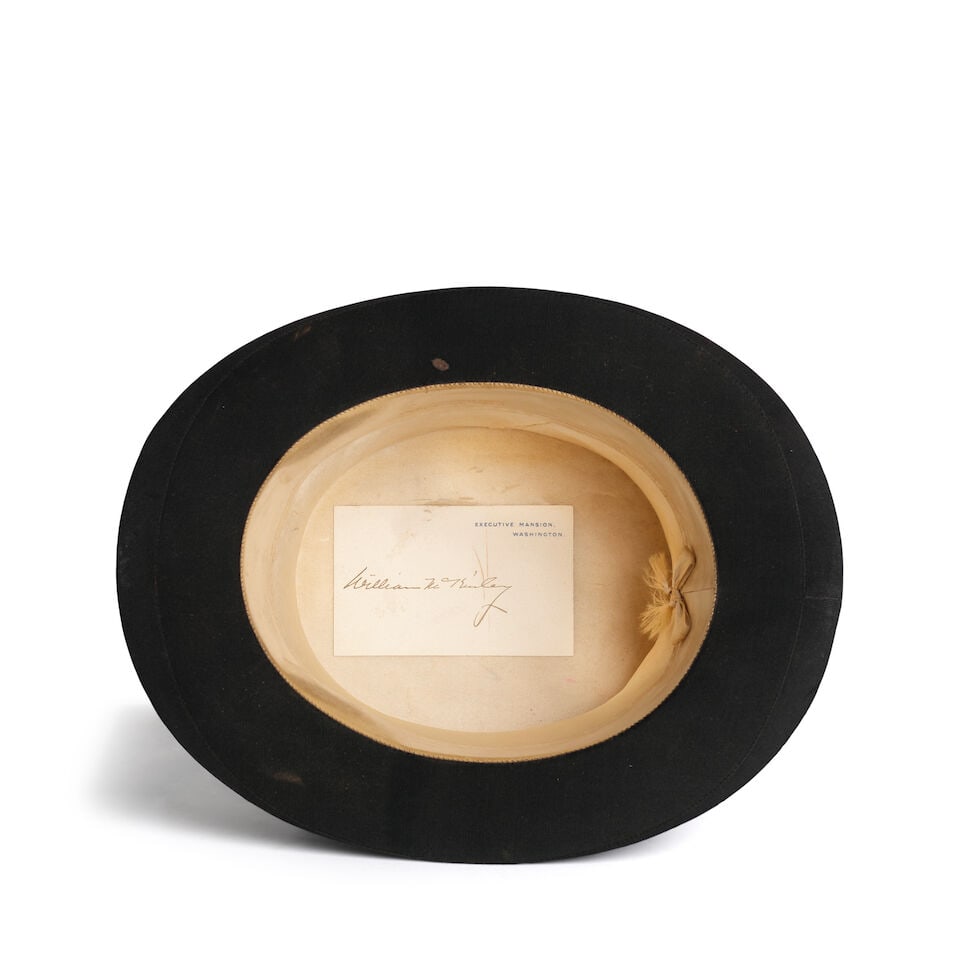 William McKinley Silk Top Hat in Custom Leather Case. - 2