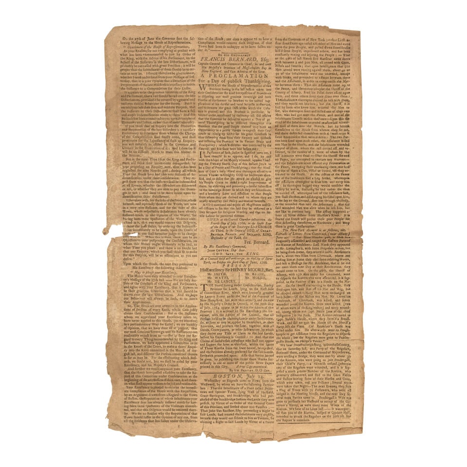 Colonial Resistance to British Authority. Supplement to the Boston Evening-Post. Boston: July,... - 4