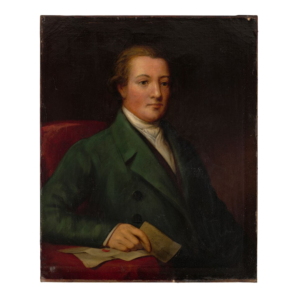An Oil Portrait of Button Gwinnett, signer of the Declaration of Independence. [GWINNETT, BUTTO... (1 of 2)