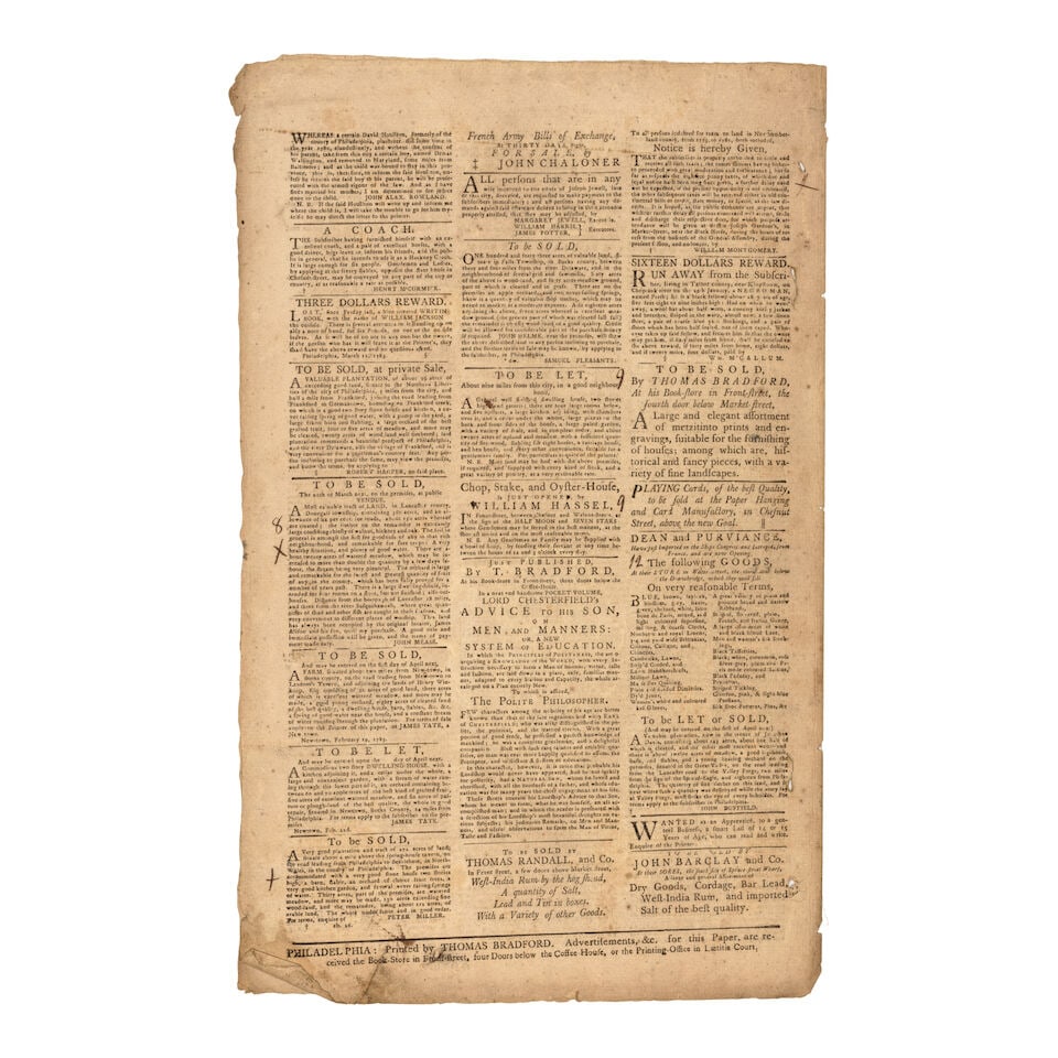 American Victory -- Treaty of Paris. The Pennsylvania Journal, and the Weekly Advertiser. Phila... - 2