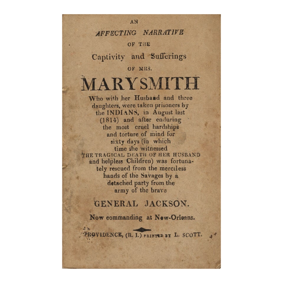 A Scarce Indian Captivity Narrative. [SMITH, MARY]. An Affecting Narrative of the Captivity and ... - 3