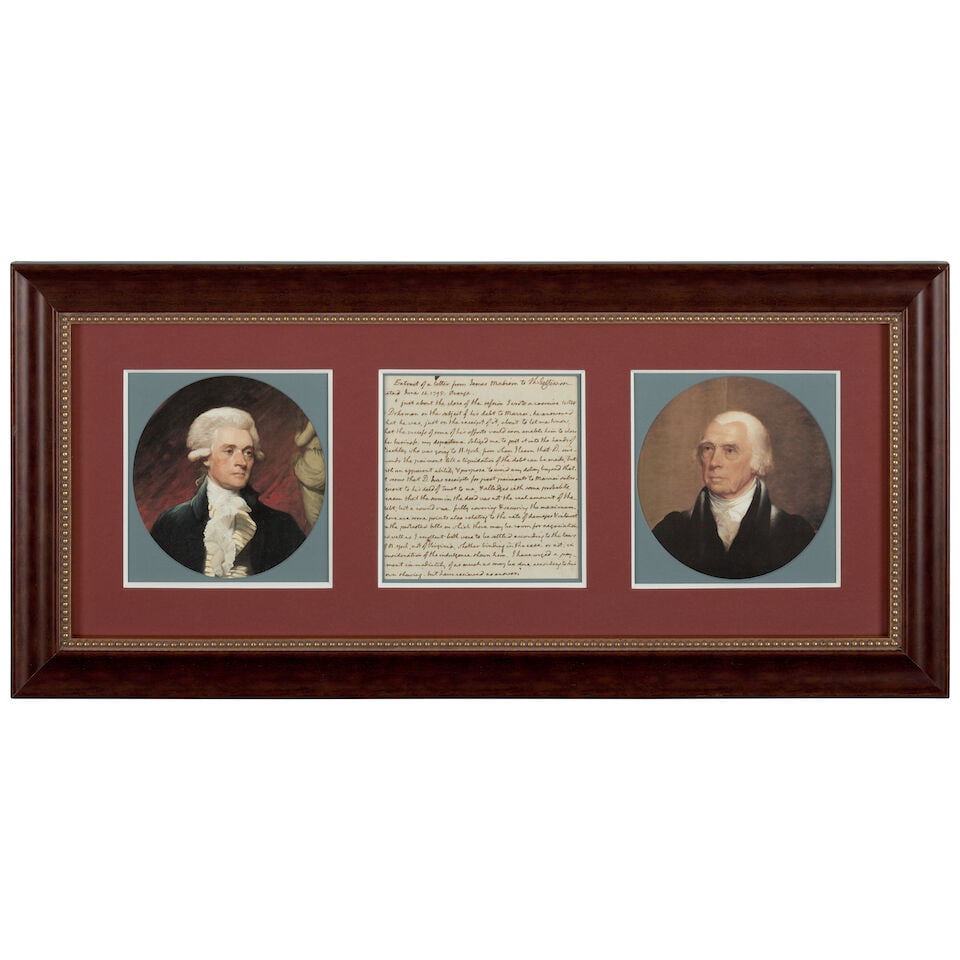 Copy of a James Madison Letter in Thomas Jefferson's Hand. JEFFERSON, THOMAS. 1743-1826. -- [MA... - 2