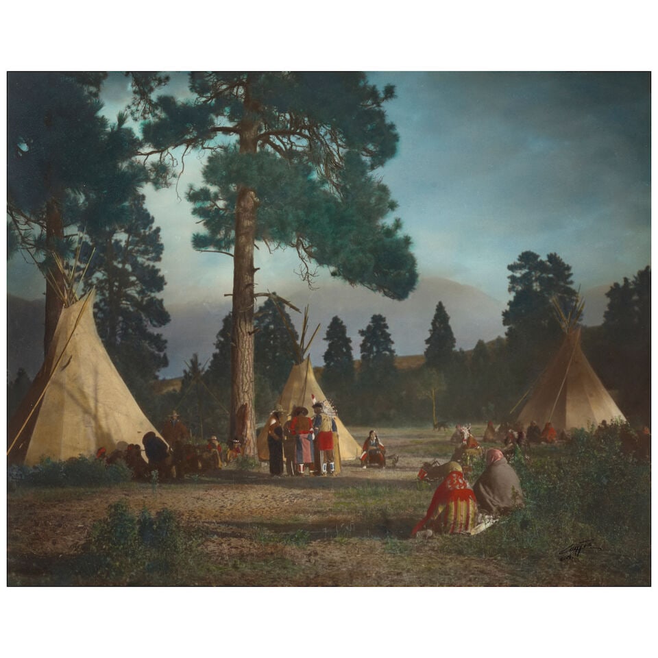 Large-Format Gelatin Silver Print, Hand-Tinted by Beth Curtis. CURTIS, EDWARD S. 1868-1952. Fl... - 2