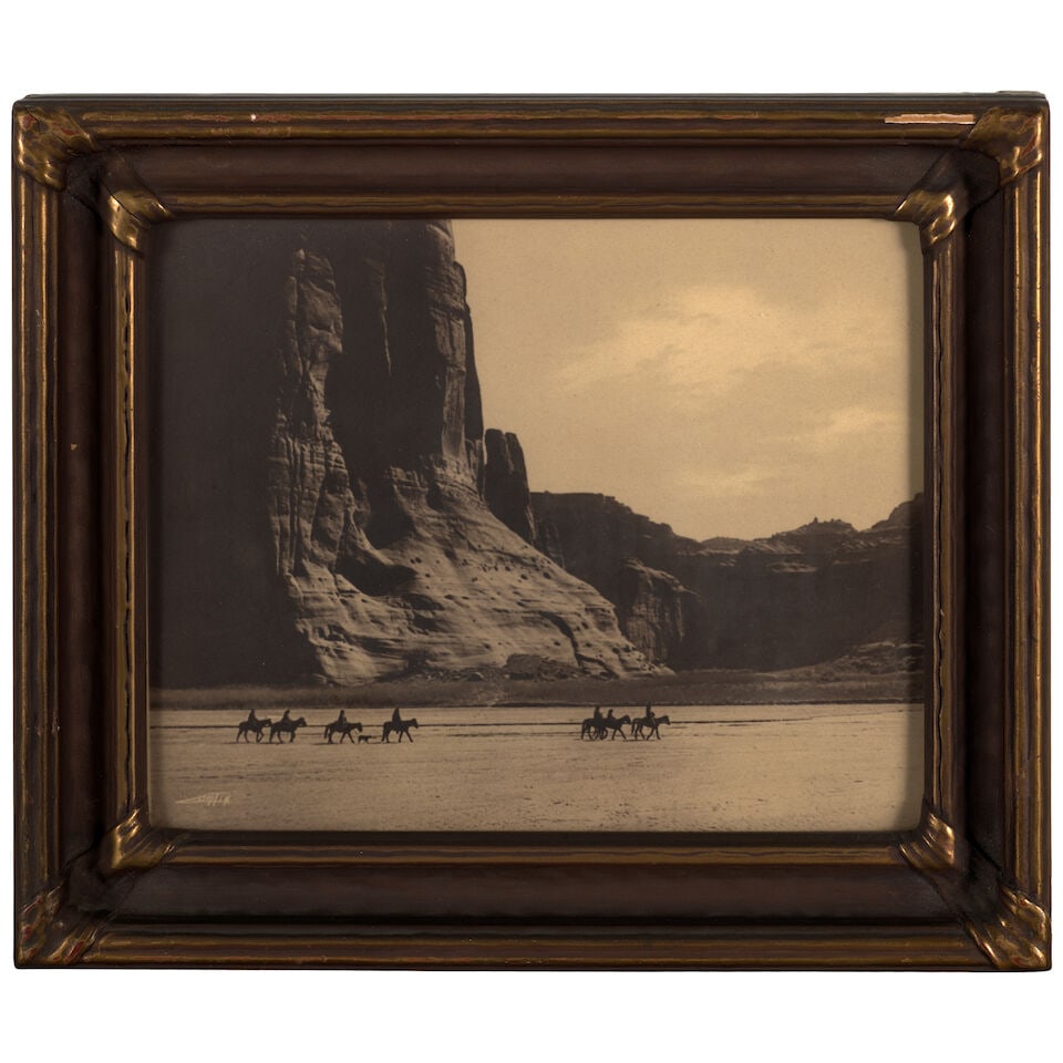 Edward Curtis Gelatin Silver Print. CURTIS, EDWARD S. 1868-1952. Cañon de Chelly, c.1904.: Edward Curtis Gelatin Silver Print. CURTIS, EDWARD S. 1868-1952. Cañon de Chelly, c.1904. Gelatin silver print, probably printed before 1920, signed in the negative ('Curtis'), framed in original